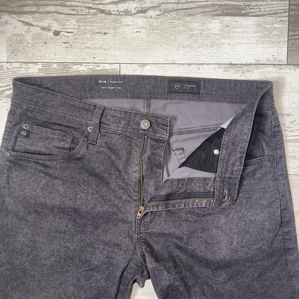 AG Tellis Jeans Mens 34x34 Gray Charcoal Wash Modern Slim Denim Stretch